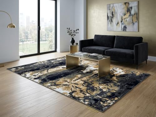 Image of Modern 3x5 Feet (90x150 CM) Silk Touch Carpet for Living Room Bedroom | Washable Anti-Skid | Multicolor Spiral Pattern | Stain-Resistant Floor Rug for Bedroom Drawing Room