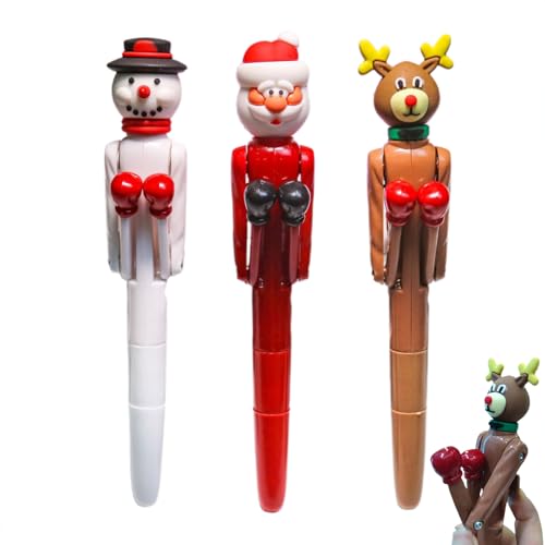 Bolígrafo Juguete Boxeo - Bolígrafo Interactivo Para Niños | 3 Bolígrafos Navidad, Herramienta De Escritura Creativa, Útiles Escolares Divertidos, Bolígrafos Duradero Y Ergonómico