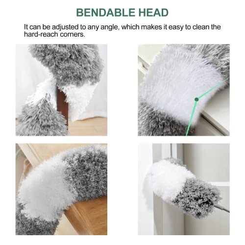 Image of SetSail Extra-Long Dusters with Extension Pole 100-inch for Cleaning Bendable Microfiber Head Washable Ceiling Fan Cleaner Duster for Corner