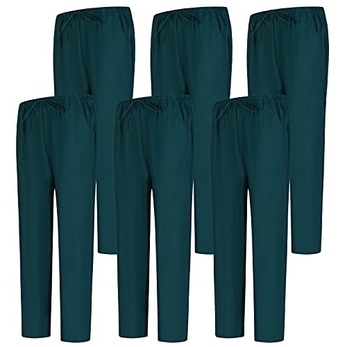 MISEMIYA   Pack 6 Pcs   PANTALÓN Sanitarios Unisex Cintura ELÁSTICA UNIFORMEES Sanitarios Uniformes MEDICOS UNFIROMES   L, Verde