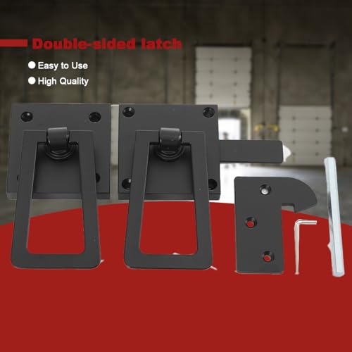Verrou de porte double face en aluminium lourd noir robuste et durable - 3
