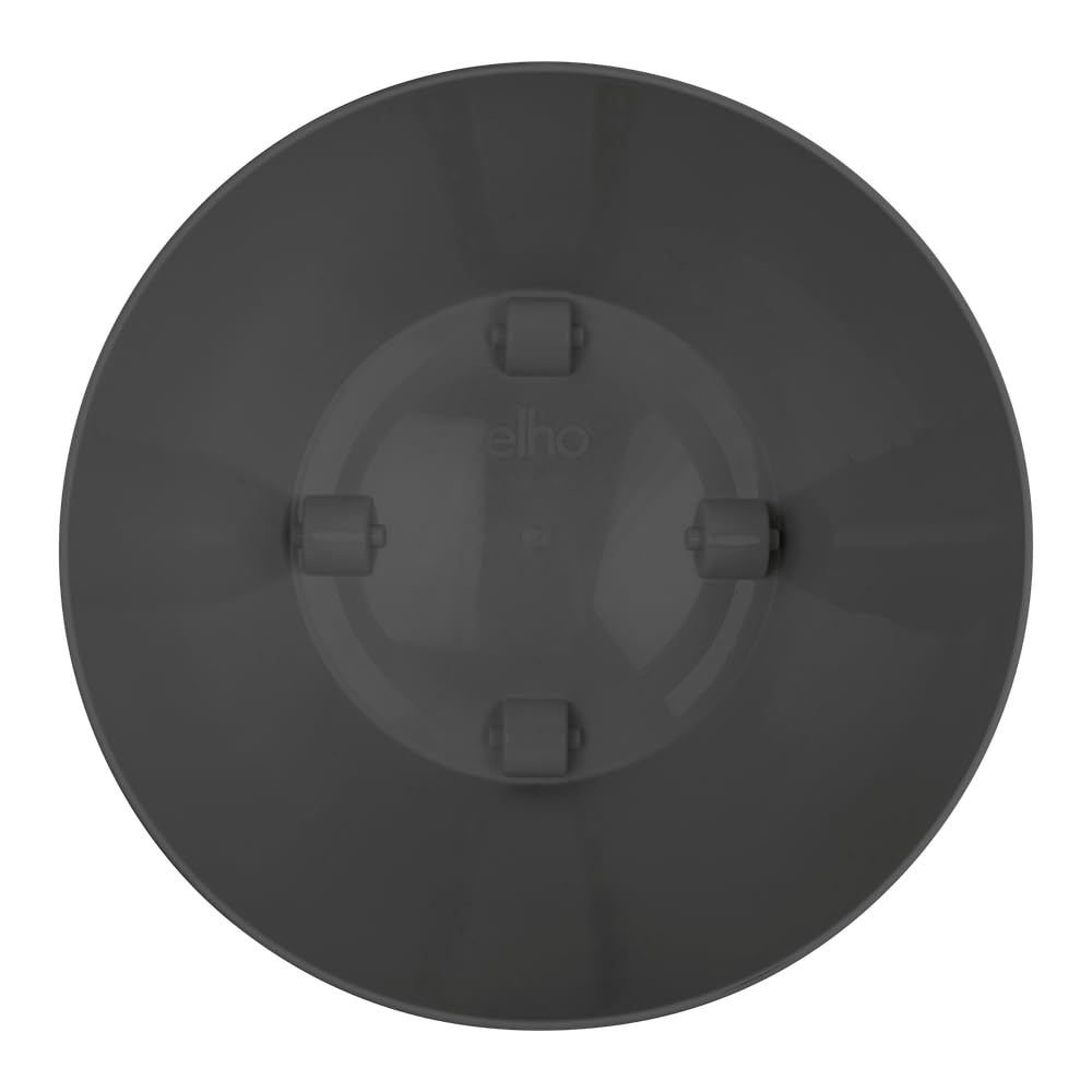 Elho Brussels Round Wheels 40cm Maceta - Anthracite | Ø 39 x Al. 36.5 cm | Apto para interiores | Plástico 100% reciclado