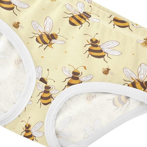 Wusikd Cute Bees Girls' Underwear Cotton Girls Briefs Soft Toddler Underwear 2T4
