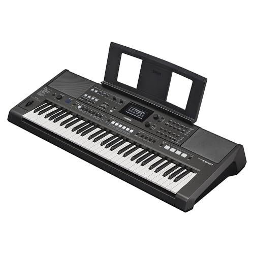 Image of Yamaha PSR-I510 Digital Electronic 61 Keys Keyboard with Power Supply, Blueberry KB-50 Bag, R-13 Stand, and Dust Cover