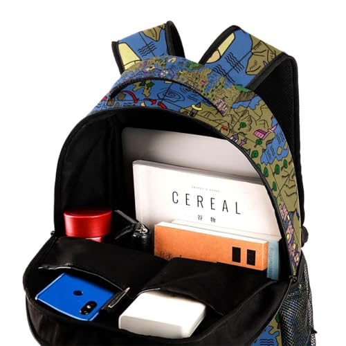 Sac à dos de voyage décontracté pour adolescentes carte pirate - 4