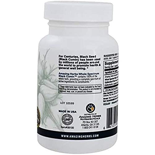 Amazing Herbs Black Seed with Bitter Melon - 60 Capsules