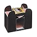 Relaxdays 10021345 Automatischer Kartenmischer, 6 Sätze batteriebetriebener Rommy-Poker-Karten, Schwarz, Entwickelt für Standardkarten mit Abmessungen von nur 6,5 × 9 cm