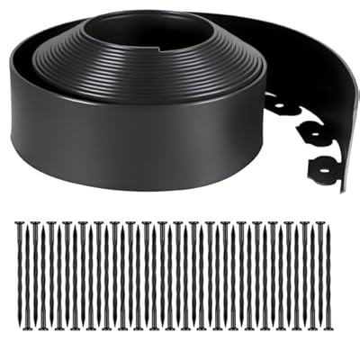 Landscape Edging Garden Fence - No Dig Edging 33FT with 30 Spikes 4IN[Extra Tall] Garden Edging for Yard Guard, Lawn Edging, Garden Border, Plastic Fence, Flower Bed Edging, Lawn Garden Garden Barrier