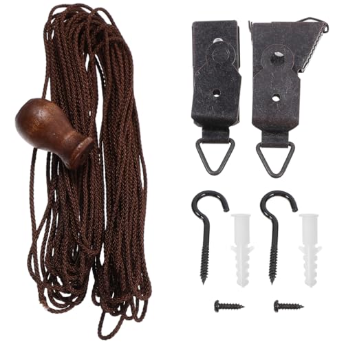 ​​UKCOCO Kit de Cordon de Rideau: Accessoires en Bambou avec Vis Aveugles - Pour Réparation de Stores Enrouleurs et Rideaux à Domicile​​