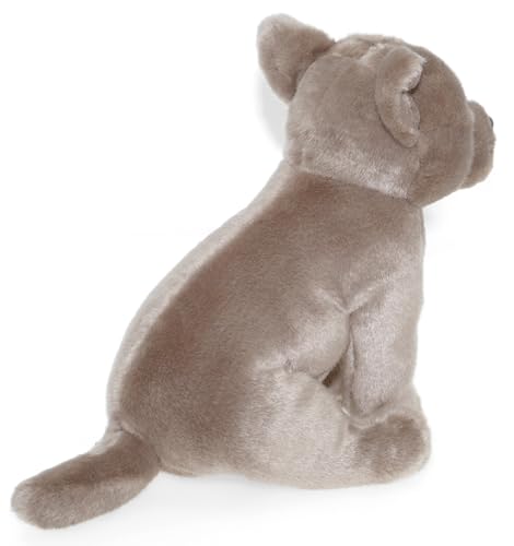 tachi Sitzender Plüschtier Hund, Kuscheltier Staffordshire Bull Terrier, grau beige Stofftier 30 cm