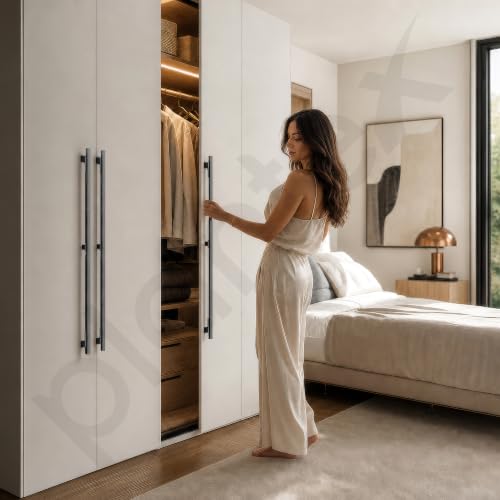 Image of Plantex Aluminium Cabinet Handle /900mm Wardrobe Handle for Home /Cupboard Door Pull-Push Handles for Office - Pack of 1 (DTC-5580, Black)