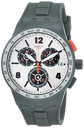 Preisvergleich Produktbild Swatch Unisex Erwachsene Chronograph Quarz Uhr mit Silikon Armband SUSG405