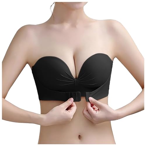 Generisch 2026 - Reggiseno push-up senza spalline da donna con top schiena fitness vestito da donna, Nero , 40 Generisch 2026 - Reggiseno push-up senza spalline da donna con top schiena fitness vestito da donna, Nero , 40