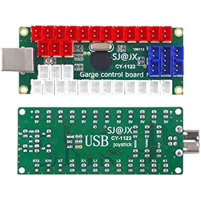 SJ@JX Arcade DIY Kit LED USB Encoder Board Zero Delay Arcade Controller Joystick Button Fight Stick Raspberry Pi Retro Pie MAME 5V LED Power