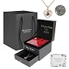 JOLIGAEA Geconserveerde echte roos met I Love You Ketting 100 talen sieraden geschenkdoos, handgemaakte eeuwige echte…