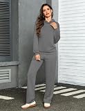 Totatuit Damski strój sportowy elegancki sweter z kapturem szerokie spodnie ze sznurkiem Wygodny styl casual, Szary, L