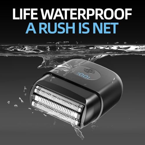 Image of Electric Foil Shavers for Men, New Mini Electric Razor with 3 Floating Blades, LED Display, USB-C Fast Rechargeable, Travel Portable Beard Trimmer for Men, Gifts for Dad Him (Black)