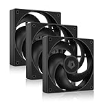 ID-COOLING AS-120-K Trio 120mm Black Computer Case Fans 3 Pack High Performance Cooling Fans Low Noise 27.2 dB(A), Fan Speeds from 300 RPM - 2,000 RPM, 58 CFM, Hydraulic Bearing Quiet Long lifespan