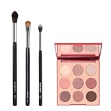 Morphe Eyebrush Trio and 9V Palette - Basic Eye Brush Set (3 Count) + 9V Vintage Rose Artistry Eyeshadow Palette (0.35 oz) - Versatile Mauve & Rose-Toned Eye Looks