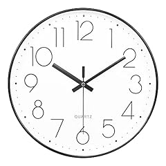 Wall Clock Silent Non Ticking Modern Round Wall Clocks Battery Operated for Kitchen, School, Office