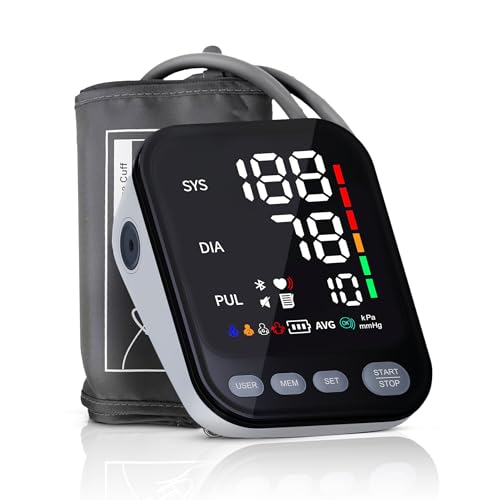Blood Pressure Monitors Large Cuff Blood Pressure Machine CE Approved UK, Automatic Upper Arm BP Machine for Home Use 3.7 in LED Backlit Adjustable Large Font Screen,Cuff 8-17 Inches UK Based Supplier