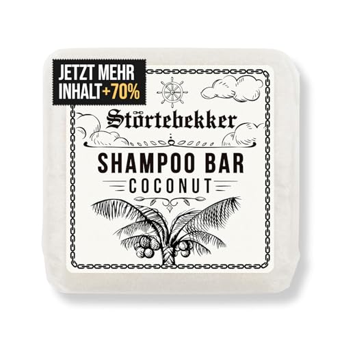 Störtebekker® Premium Shampoo Bar Kokos - Festes Shampoo Herren & Damen - 3in1 Duschseife Männer für Haare, Kopfhaut & Bart - Feuchtigkeitsshampoo - vegan, handgefertigt - 100g