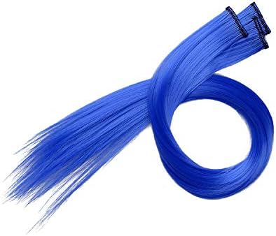 22 PCS colored hair extensions in 11 colors, highlighting girls with 22-inch straight hair, fashionable hair accessories (including 11 colors)
