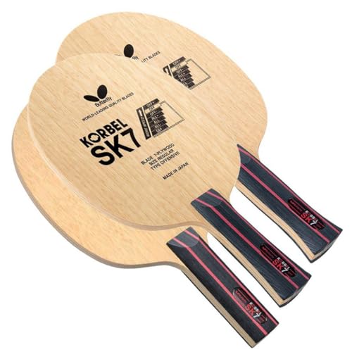 Butterfly Korbel SK7 Table Tennis Blade - 7-ply All-Wood Blade - Professional Butterfly Table Tennis Blade - Available in AN, FL, and ST Shakehand Handle Styles - Made in Japan