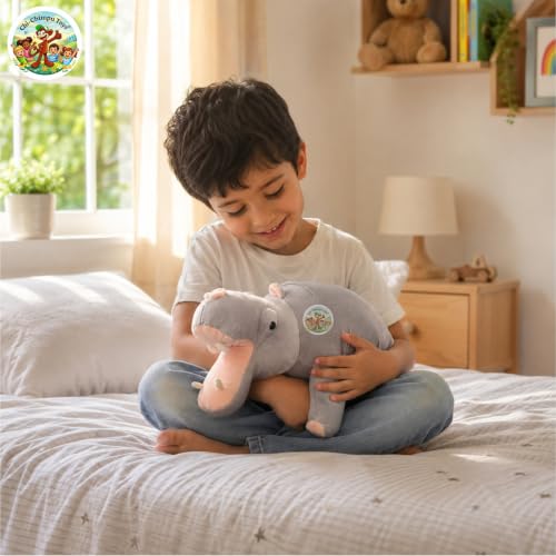 Image of Hippo Soft Toy 50 cm | Realistic Big Size Plush Stuffed Hippopotamus Toy | Soft Cuddly Animal Toy for Kids, Babies, Boys & Girls | Non-Toxic Fabric | Birthday Gift
