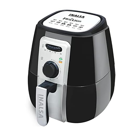 Inalsa Frylight 1400-Watt Air Fryer with Basket (Black/Gray)