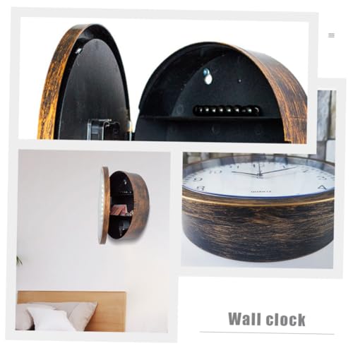 Horloge murale ronde silencieuse GALPADA pendule décorative avec rangement salon
