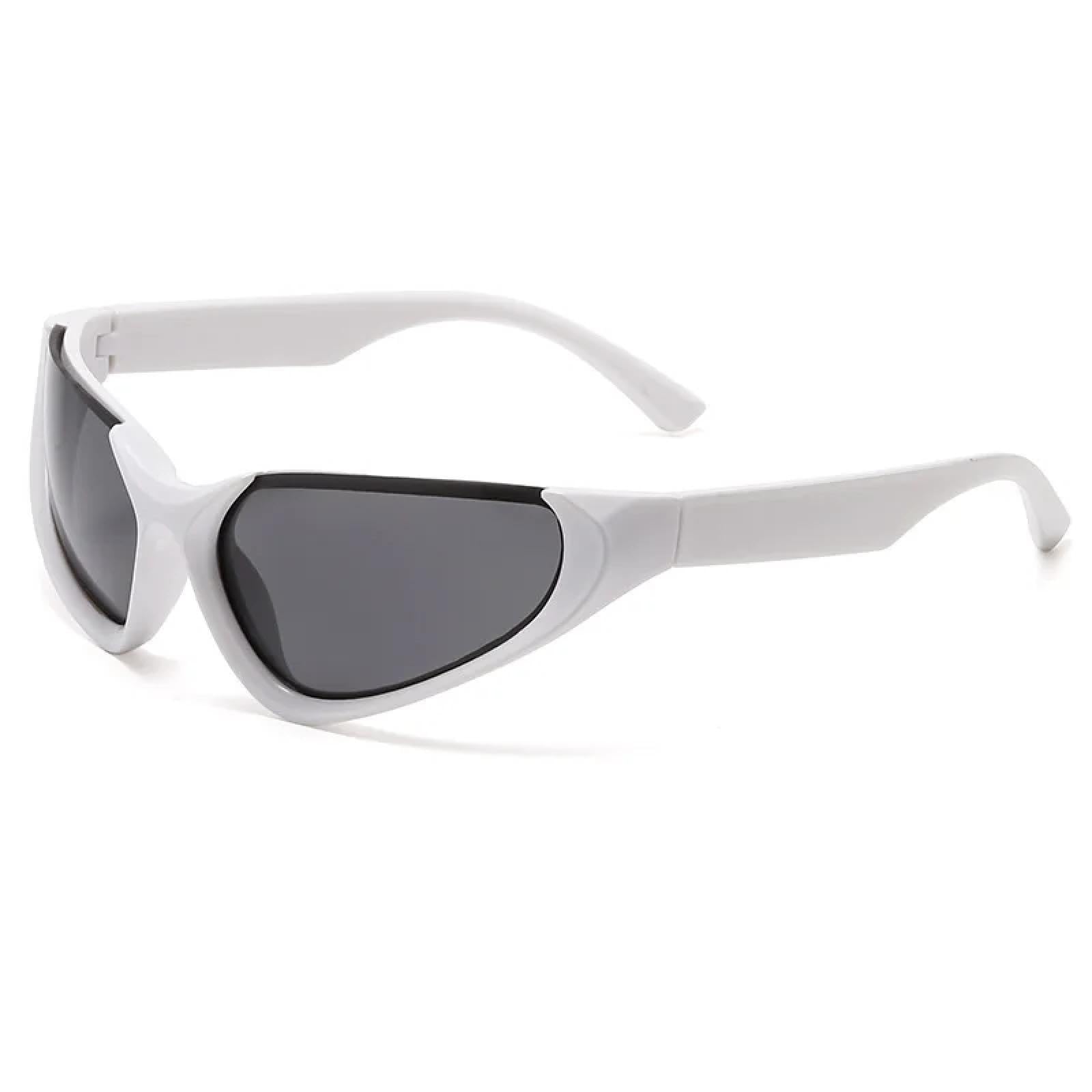 Lunettes de soleil hip hop blanc au design unisex et taille unique universelle