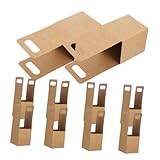 CLISPEED 10pcs Kraft Single Drink Carrier Holder with Handle Foldable Portable Cup Holder for Hot and Cold Beverages Takeout Coffee Bubble Tea Transport - Image 1