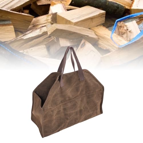 Sac à bûches en toile grand format pour transporter le bois sans débris