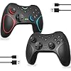 Playnex Wireless Switch Controller 2 PACK for Switch/Switch Lite/OLED/Switch 2/PC Gamepad with Hall Effect Joystick, Back Buttons, Motion Control, Turbo, RGB Lights, Dual Vibration, Wake-Up, Ergonomic Design
