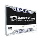 Desert Cactus Rice University Car Accessories Owls Metal License Plate Frame and Tag Holder for Front or Rear of Car (Alumni)