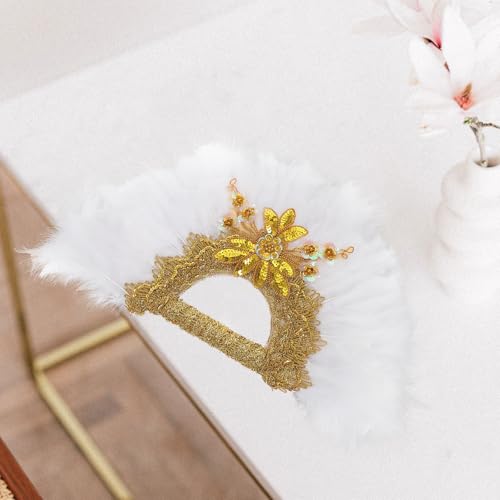 Éventail mariage plume blanche pour accessoire photo et scène - 5