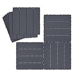 ATR ART TO REAL Composite Decking Tiles,Plastic Boards Outdoor Garden Flooring,30x30cm Patio Paving Slabs Decking Squares,9x Anti-Slip Interlocking Click,Great Drainage
