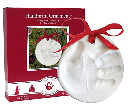 Image of Child to Cherish Baby Handprint or Footprint First Christmas Ornament Kit