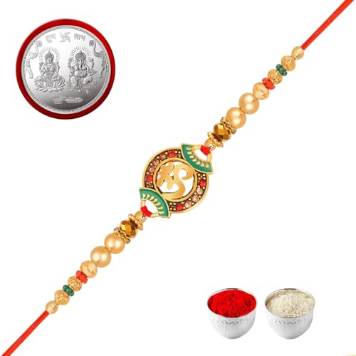 Image of De Marquis Send Rakhi Set for Brother | 1 Rakhi + 1 Coin | Roli-Chawal pack | Greeting Card | Rakhee Gift | Rakshasutra | Happy Rakshabandhan