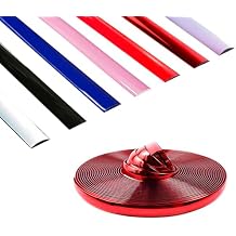 16ft [Width1/4 inch 6mm] Auto Molding Trim Universal Bumper Window Door Body Side Chrome Red