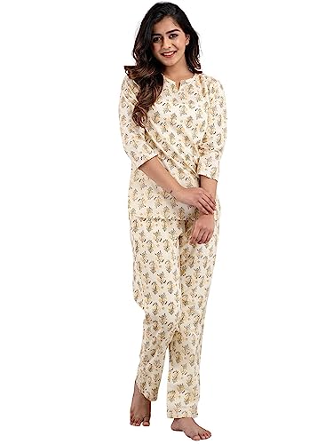 Image of feranoid Women Full Sleeves Cotton Nightsuits