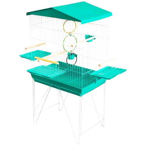 Gaiola Viveiro Para Aves Mansas E Calopsita pe suporte Grande Luxo (Verde)