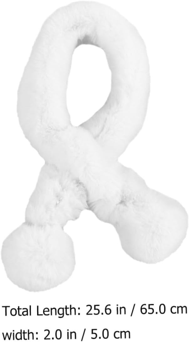 Winter Plush Neck Warmer Scarf, Thick White Wrap