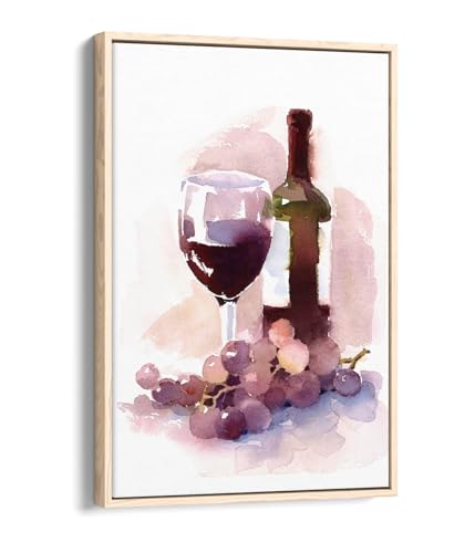 Peinture aquarelle du vin rouge et raisins : une poésie murale unique