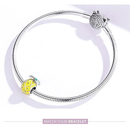 Abalorio de piña DIY en plata de ley 925 para pulsera y collar.
