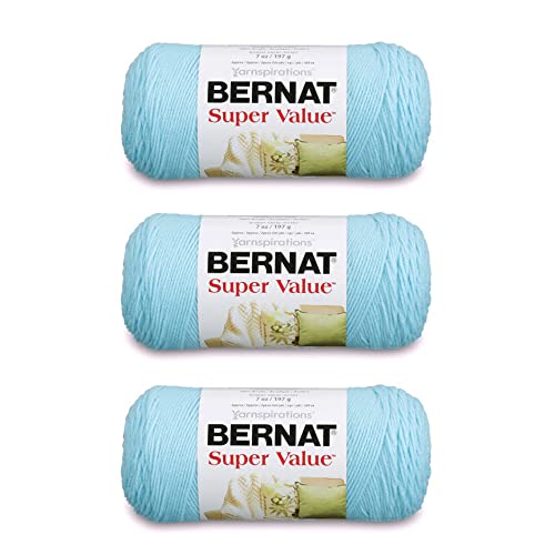 Bernat Super Value Yarn, 3 Pack, Cool Blue 3 Count