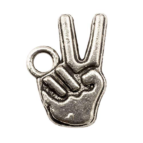 Pendentifs signe de la victoire breloques argent antique pour loisirs créatifs