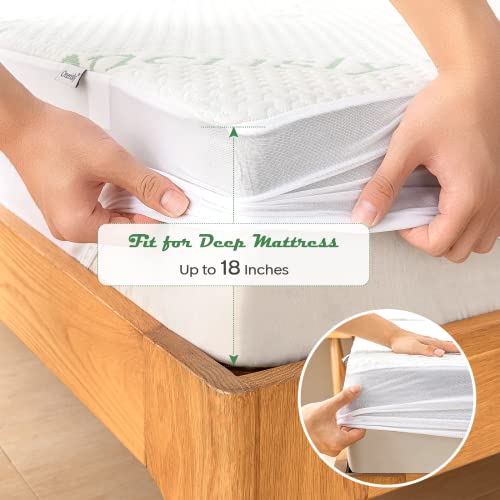 Mattress Protector, Waterproof Mattress Protector Mattress Cover King Size Soft Breathable Noiseless Bed Bug Mattress Cover Deep Pocket For 8'' - 18'' Deep Pocket Machine Washable #TOP5