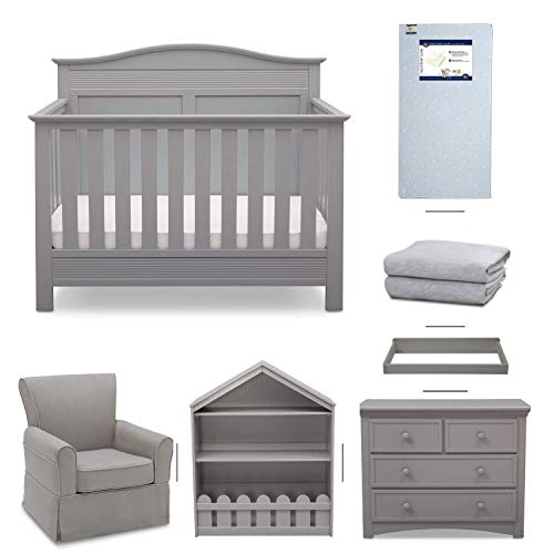 gray bookcase nursery